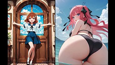 Anime girl mostrando su dulce cuerpo