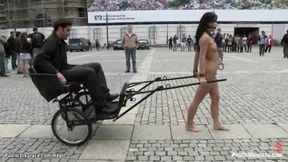 ”Romanian whore pulling chariot in public”