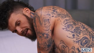 MEN - Hatler Gurius Self Fucks His Hole, Then His Roommate Joey Mills Walks In To Help Him