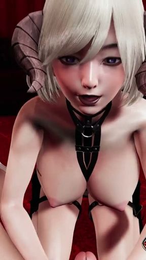 Rule34 Dominatrix Anime Girl - Intense Bondage Blowjob and Big Dick Handjob, 3D Hentai Animation with Facial Cumshot   Clip 1