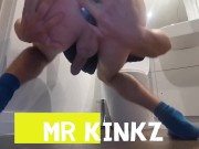 10 Inch Dildo Solo in Bathroom for MrKinkz. Full Video FANSLY @realmrkinkz