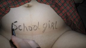College girl covered in body writings before fucking with kinky boyfriend - Milky Mari