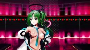 Blue Archive Yuuka Half Nude Dance Hentai Mmd 3D Dark Green Hair Color Edit Smixix