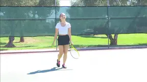 Sporty Brunette Shows Off Perky Tits then Gets Fucked Hard After Tennis