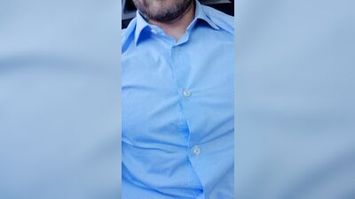 Hot daddy, cums all over his suit in public car park