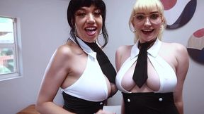 big tit secretaries give boss a raise with skye blue