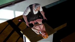 Old teacher fucks a sweet student for bad grades in college Hentai 3D Anime