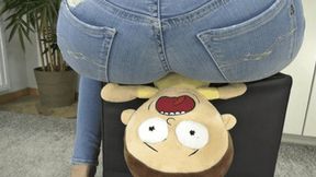 Little guy crushed under my sexy jeans ass
