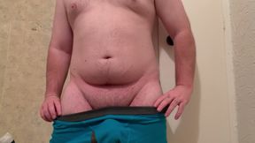 Playing with my hard cock without cumming