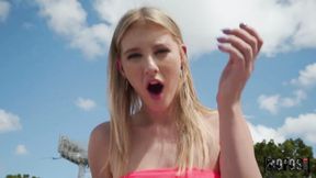 ”Creme Freiche in P-O-V for Stranded Blonde Teen”