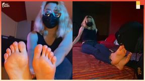 19yo Swedish Blonde With Glasess Has Her Toes Sucked & Feet Worshipped - Toe Sucking & Foot Worship Session