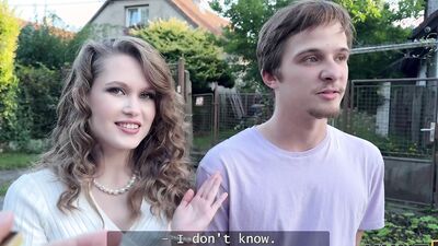 HUNT4K. Sweet Una Fairy is not too shy and showed her tits and pussy in public