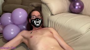 Long hair looner Khawal balloon fun w cum n pop