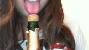Licking a lollipop and playing with my big natural boobs