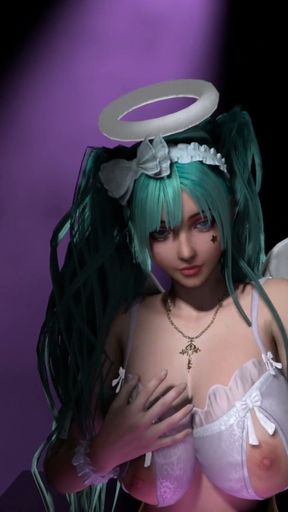 3D VR Hentai - Angel Cosplay Miku Dances on your COCK - 3D Hentai Sex Animation by VirtualHeaven   Clip 2