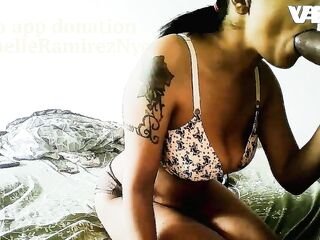 BIG BLACK WANG GETS SUCKED SWALLOWED DEEP THROATED BY GORGEOUS EBONY BROWN SKIN QUEEN