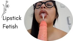 Cum on my lips and inside my mouth (lipstick)