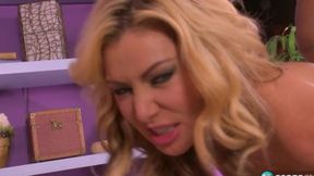 Blonde babe gets pounded by BBC studs: Sasha's hottest BBC threesome ever!
