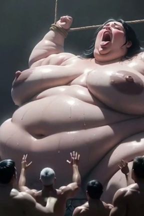 Giant SSBBW Tied up - Tiny Men Exploring Deep Inside Her Wet Cunt