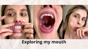 Mouth fetish - exploring my mouth.