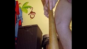 Getting kinky fucking myself with baseball bat