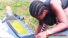 Stepmom goes wild with a young ghetto gangster in hardcore outdoor scene