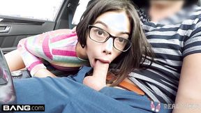 ”Real Teens - Sexy P-O-V public blowjob”