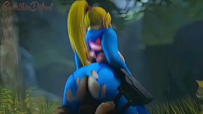 Samus Aran dominated by a K-9 Dog and BBC