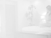 Erotic lesbian blondes Abby Cross and Blake Eden excitedly lick each other and use dildos.