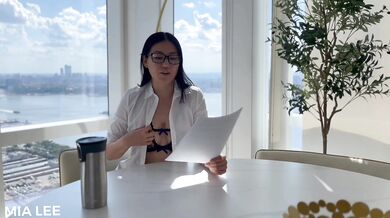 Smart brunette strips finance for money hungry Asian big tits solo onlyfans