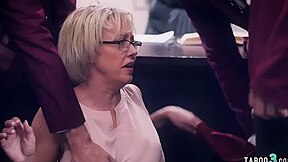 Dee Williams - Four Unruly Students 18+ Pressure Mature Teacher Into Rough Gangbang