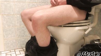 German boy jerks off rough in club toilette
