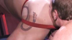 ”As these two men get to know each other, they start slow. Taurus works his tongu”