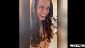 Brunette hottie Abbie Maley knows how to give a nice blowjob