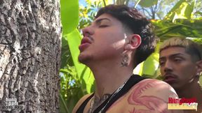 Butt Fucking Tree Huggers Gay Anal Cumshot Deep Breeding! Hung Papi Eddy Blanco Santo Jorge