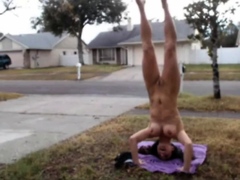 Lil C Naked Handstand