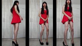 sofia natalia colin con vestido rojo