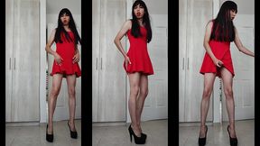sofia natalia colin con vestido rojo