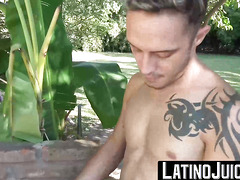 LatinoJuice.com - Nacho & Rodrigo El Santo - Aroused latinos Nacho and Rodrigo El Santo drain their cocks of juicy cum