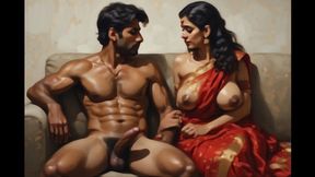 Aunty with collage boy, cheating aunty not satisfied by her husband