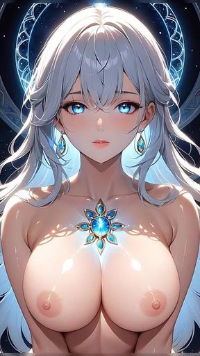 Spirit Glow Serenity - Ai Girl Resting Her Chin on Her Hand