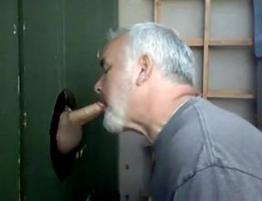 Glory Hole Fun: Amateur Daddy Blowjob and Cum Eating