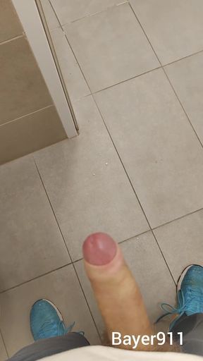 White Skinny Boy Risky Jerking in the Gyme Wc by Open Doors