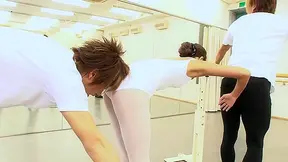 Flexible Japanese ballet dancer fuck with of three guys at the same time