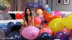 Mass Balloon Pop Compilation #1 starring Summer Raez, Sushii Xhyvette, Sydney Paige, & Ziva Fey - 1080 hd