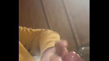 Stroking my big cock until I cum