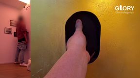 Golden gloryhole: Young stiff-tailed guy first squirts my throat full and then an XXL load on the biscuit