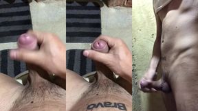 me masturbando ate gozar no banheiro de casa
