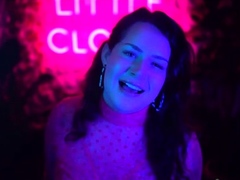 Cute curly brunette solo webcam masturbation