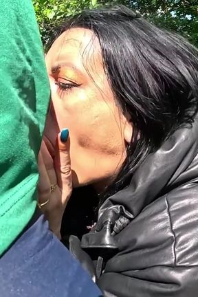 Hot Outdoor Blowjob and Cum Play with a Down-jacket 269